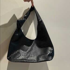 Black Woven Shoulder Bag NWT